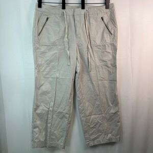 Caribbean Joe Island Women's Khaki Crop Pants Size 18W Drawstring‎ Beach Easy On